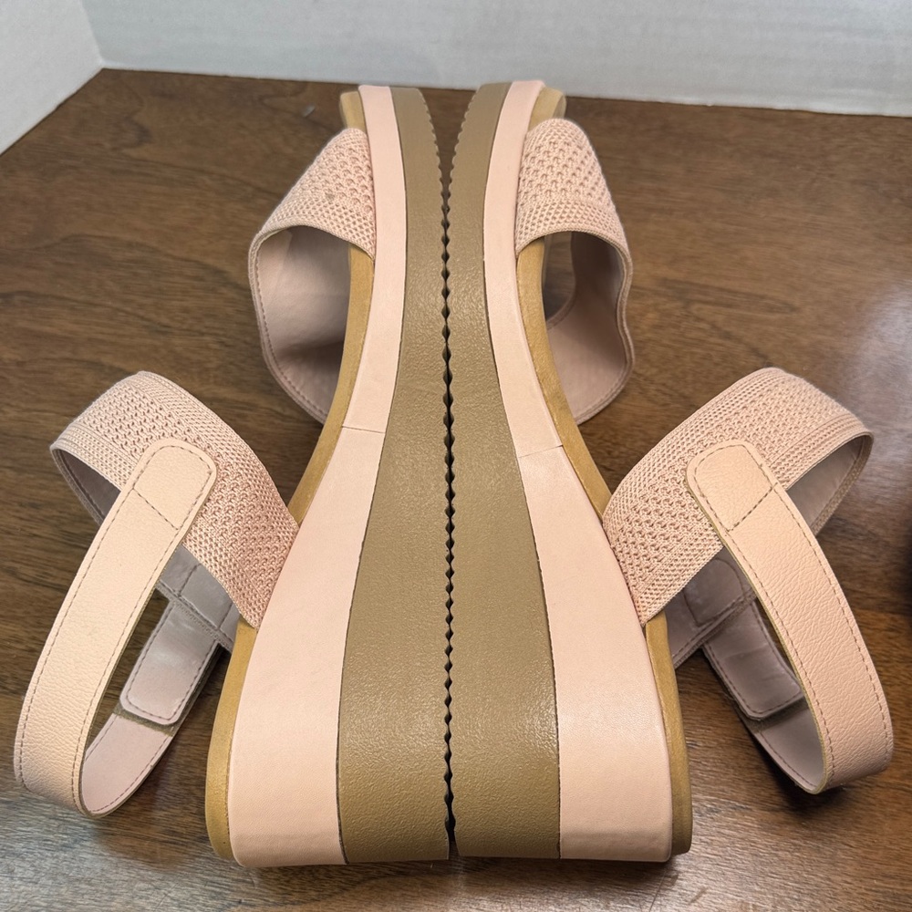 Malu Super Comfort Pink Wedge Sandals w/ Stretchy Woven Straps, US sz 10 - Picture 9 of 14